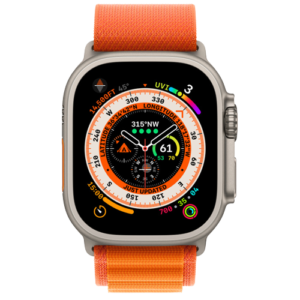 Apple Watch Ultra 49mm Titanium Case With Orange Alpine Loop-1