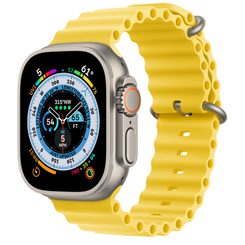 Apple Watch Ultra Titanium 49mm Case With Yellow Ocean Band-2