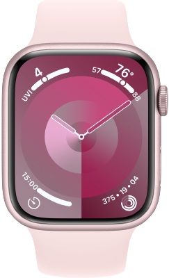 Apple Watch Series 9 45mm Pink Aluminum Case With Light Pink Sports Band