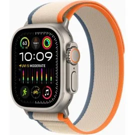 Apple Watch Ultra 2 49mm Titanium Case With Orange/Beige Trail Loop